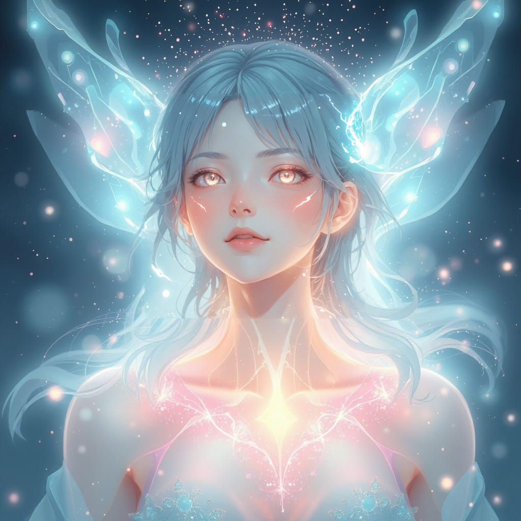 Bioluminescent Being in Vibrant Colors