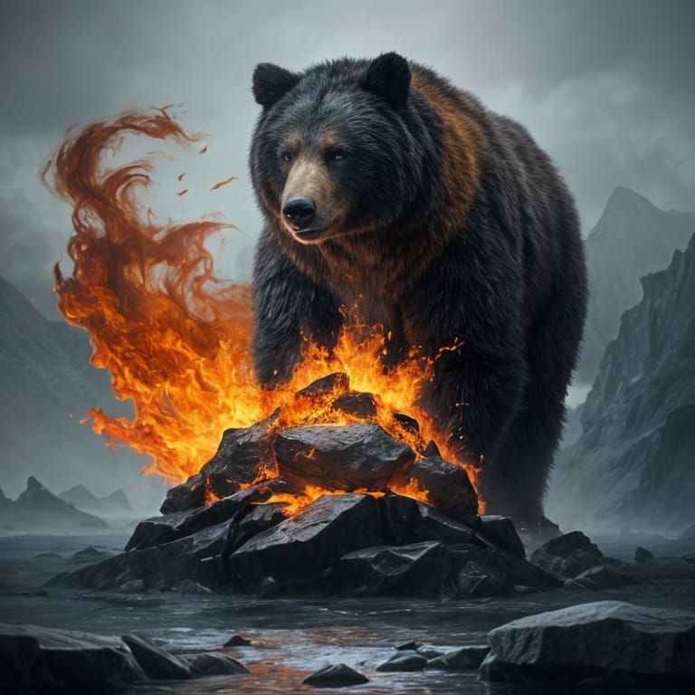 Fiery Bear of Rock and Flame