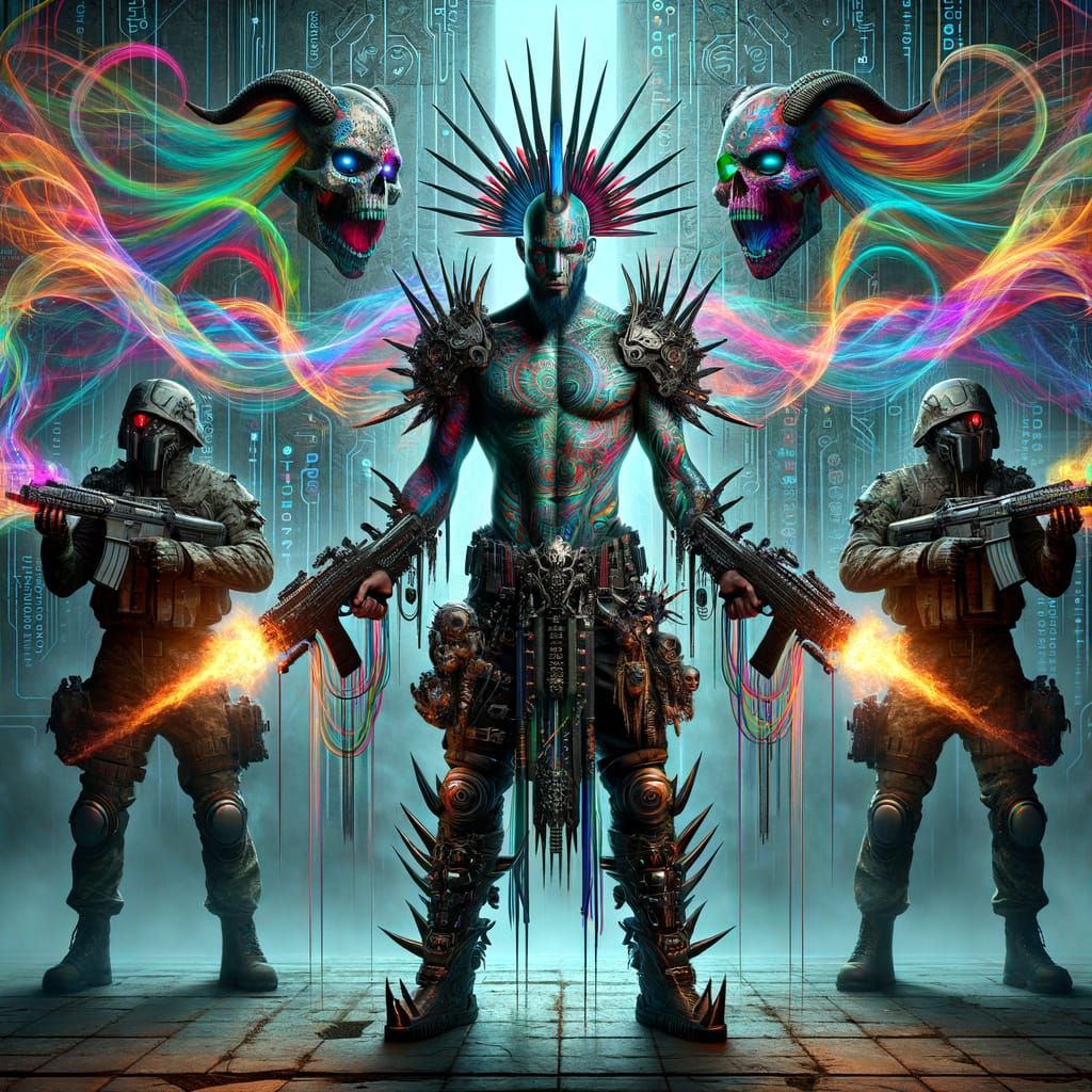 Post-Apocalyptic Warlord with Fiery Hands