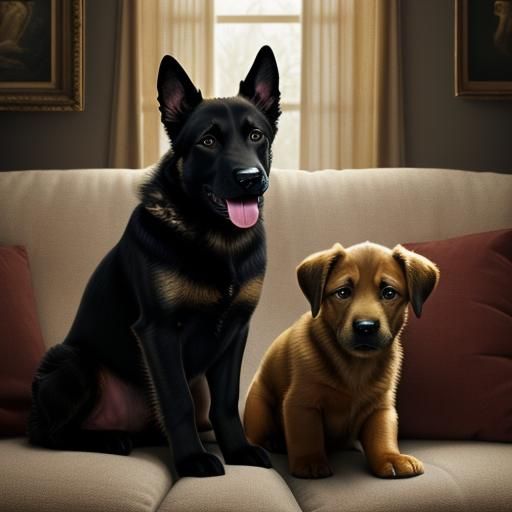 Puppy Portrait in Hyperrealistic Oil Painting Style