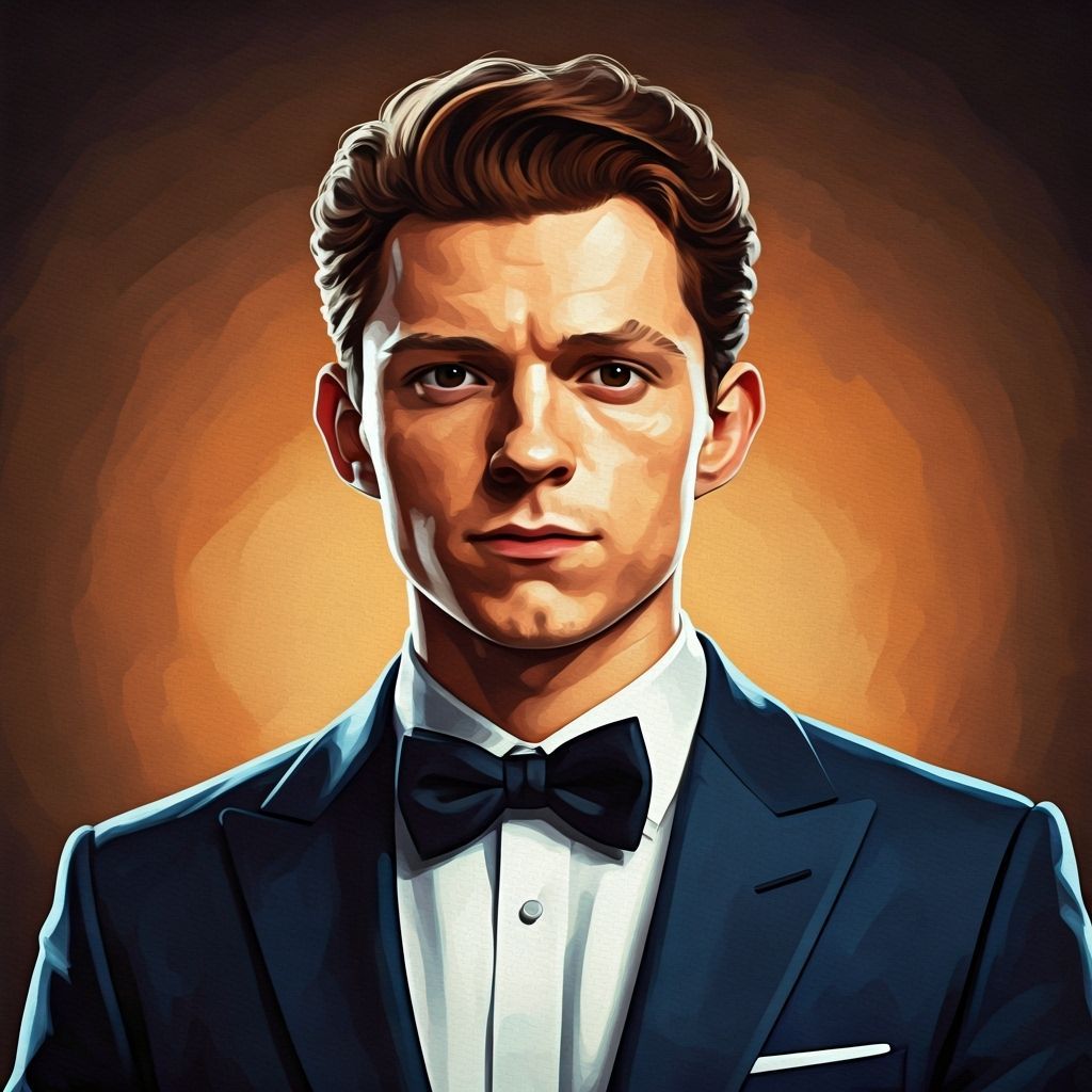 Tuxedo Portrait in Gouache and Watercolor Style