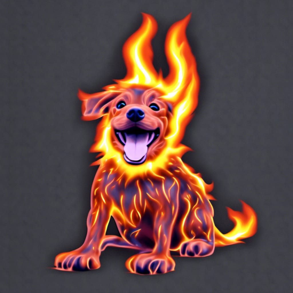 Fiery Canine: A Dog Made of Fire