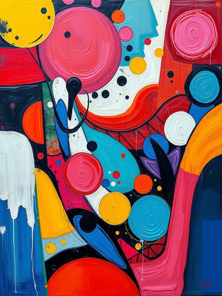 Dynamic Geometric Abstraction in Vibrant Colors