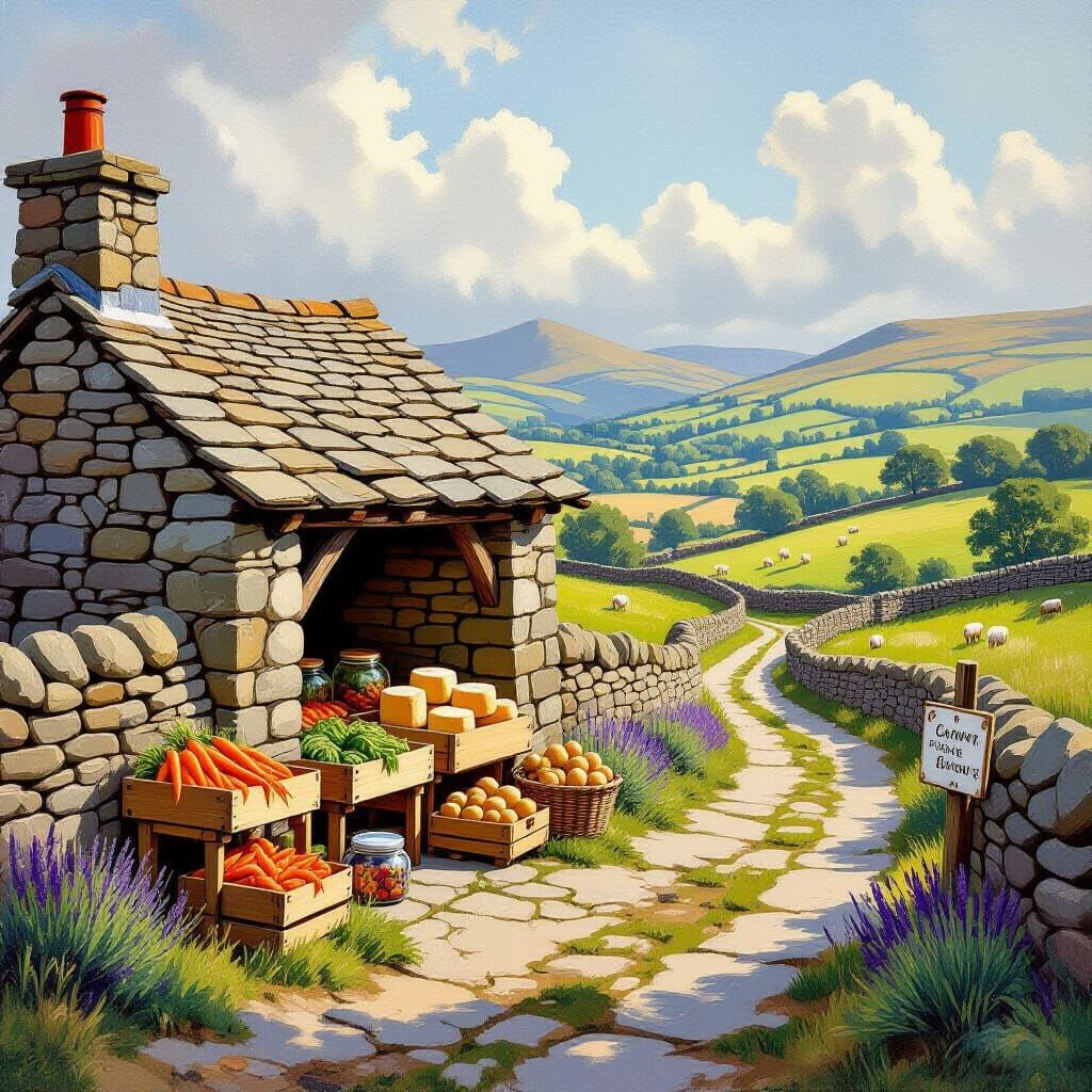 Yorkshire Dales Farmstand Painting