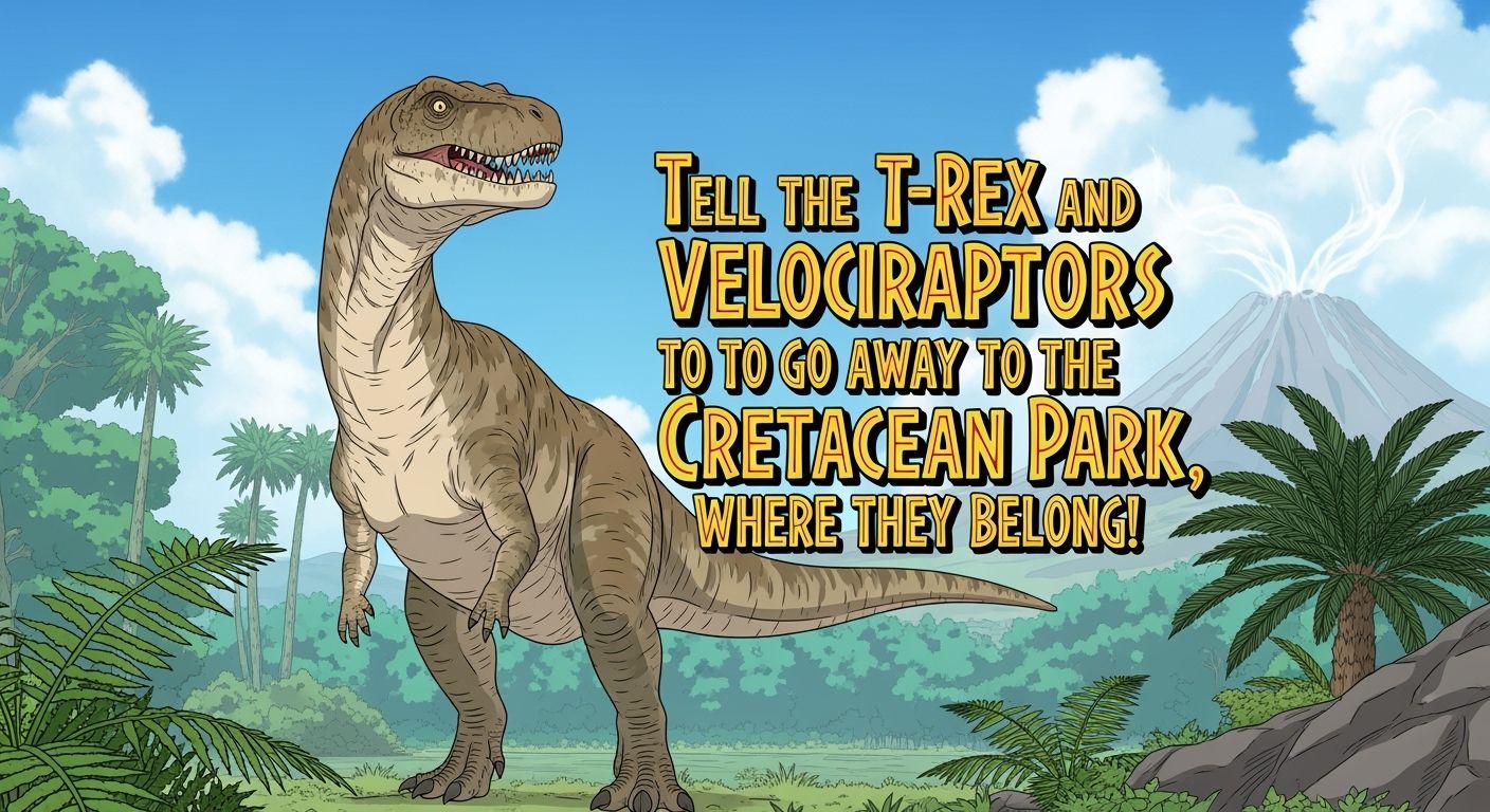 Allosaurus in Anime Style: Jurassic Park Parody