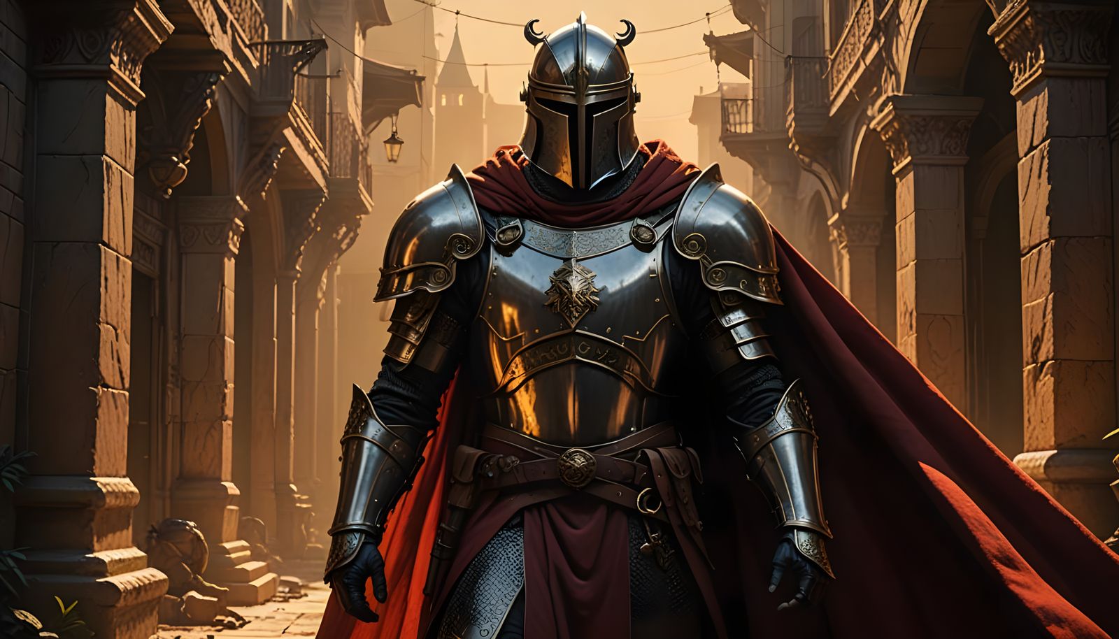 Epic Cinematic Fantasy Knight in Dramatic Film Still