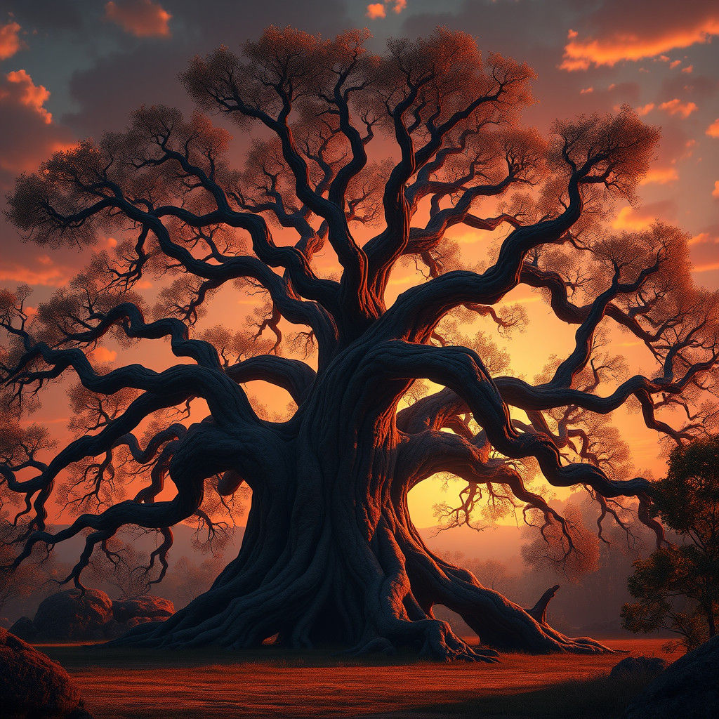 Majestic Disney Tree in Golden Hour Light