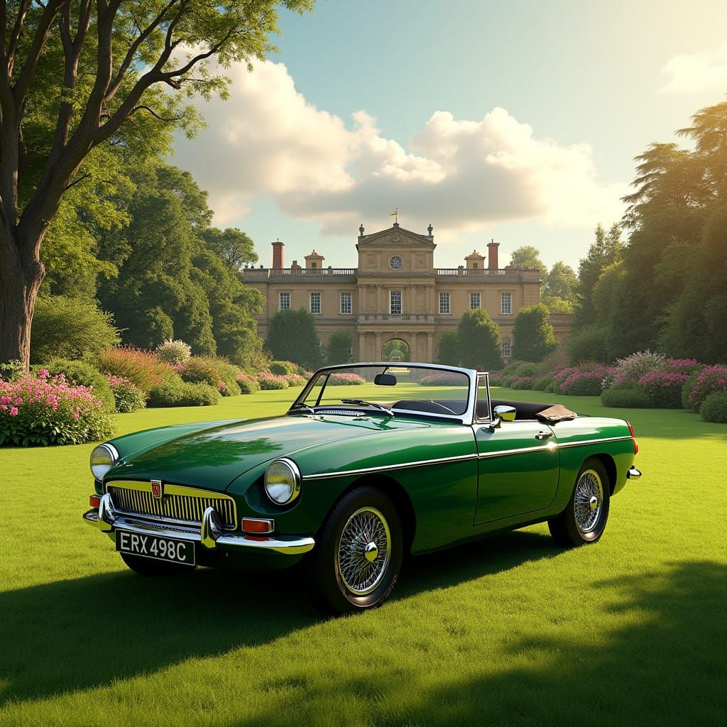Vintage British Roadster in a Fantasy Realm
