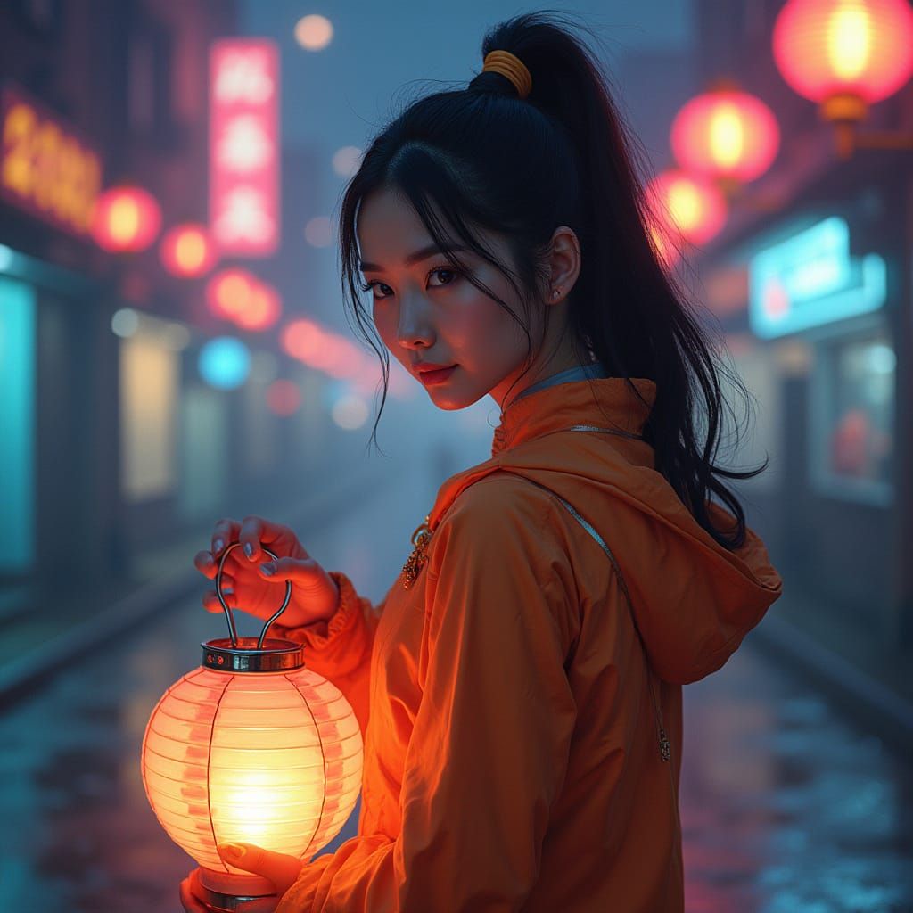 Korean Futuristic Qipao in Steelyard Composition