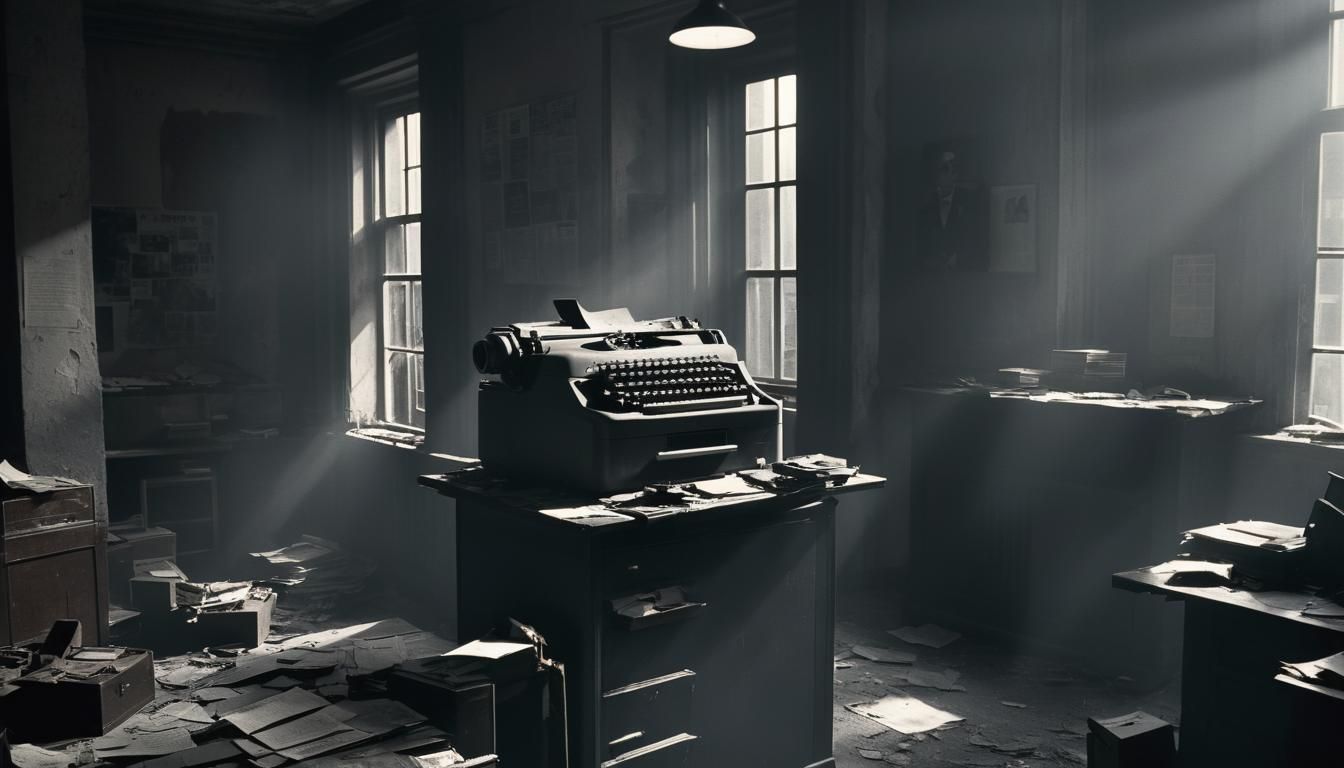 Berlin Office, 1945, in Film Noir Style