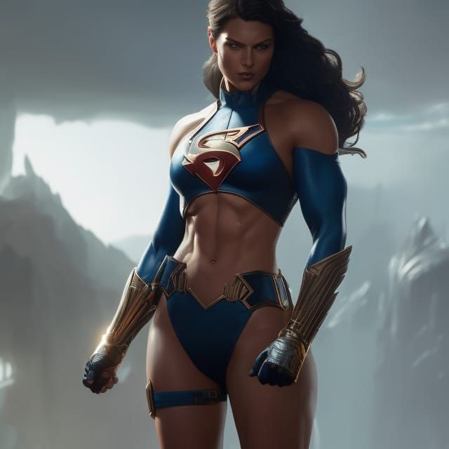 Voluptuous Superheroine in Dark Sci-Fi Concept Art