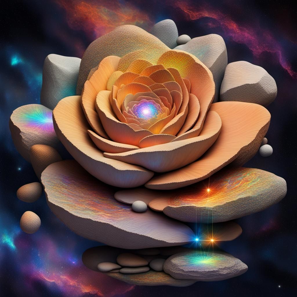 Cosmic Astral Illustration of Rocks and Stones