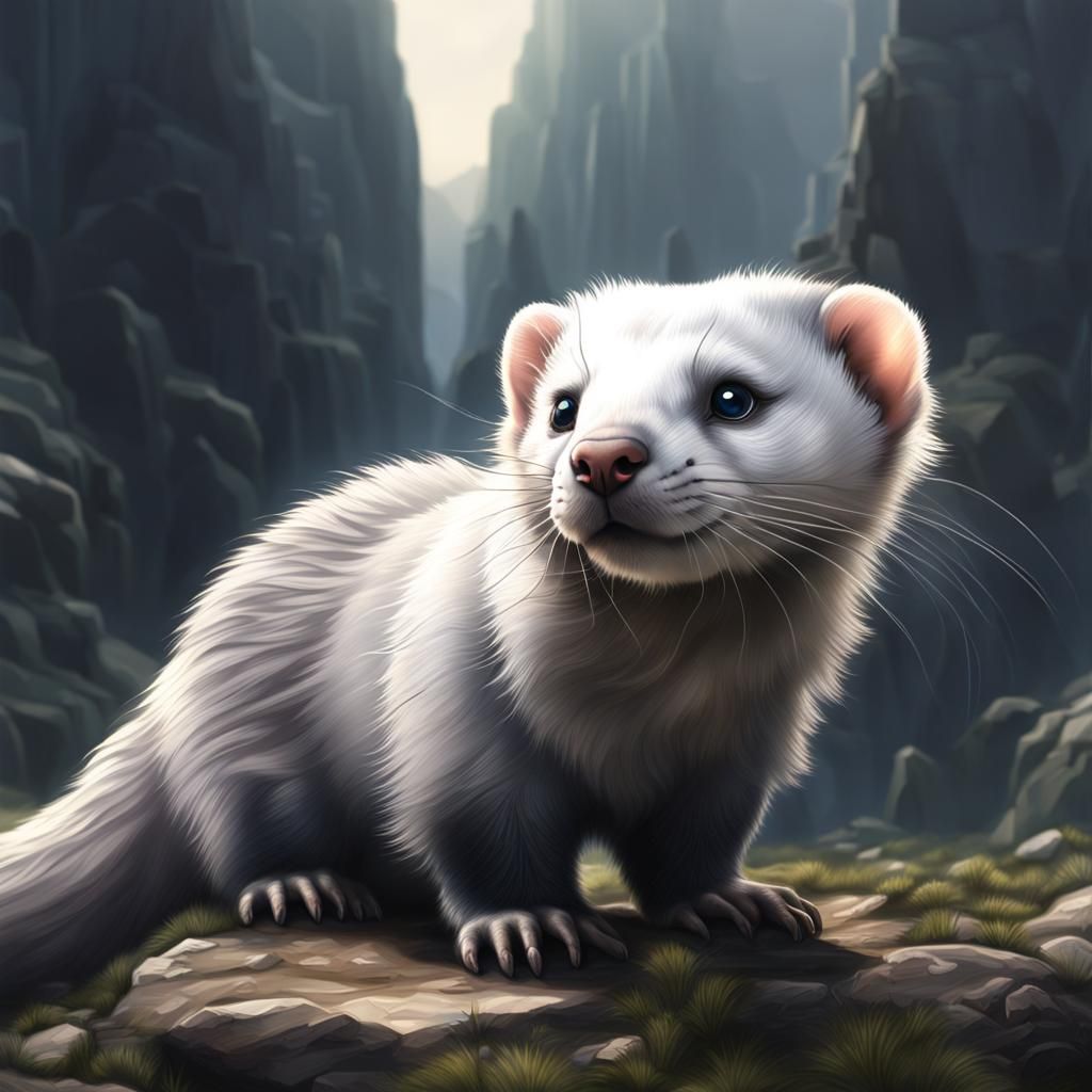 Crystal Ferret Detailed Matte Painting