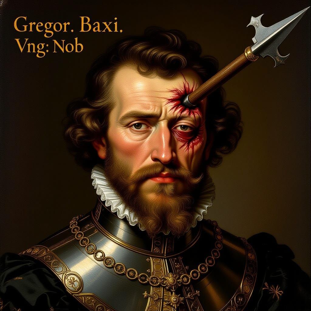 16th Century Nobleman Portrait with Lance Injury