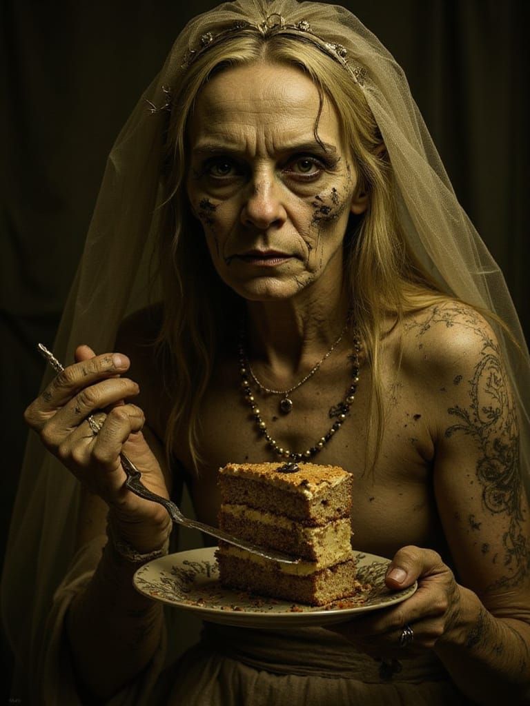 Ghoulish Miss Havisham: A Hyper-Photorealistic Horror