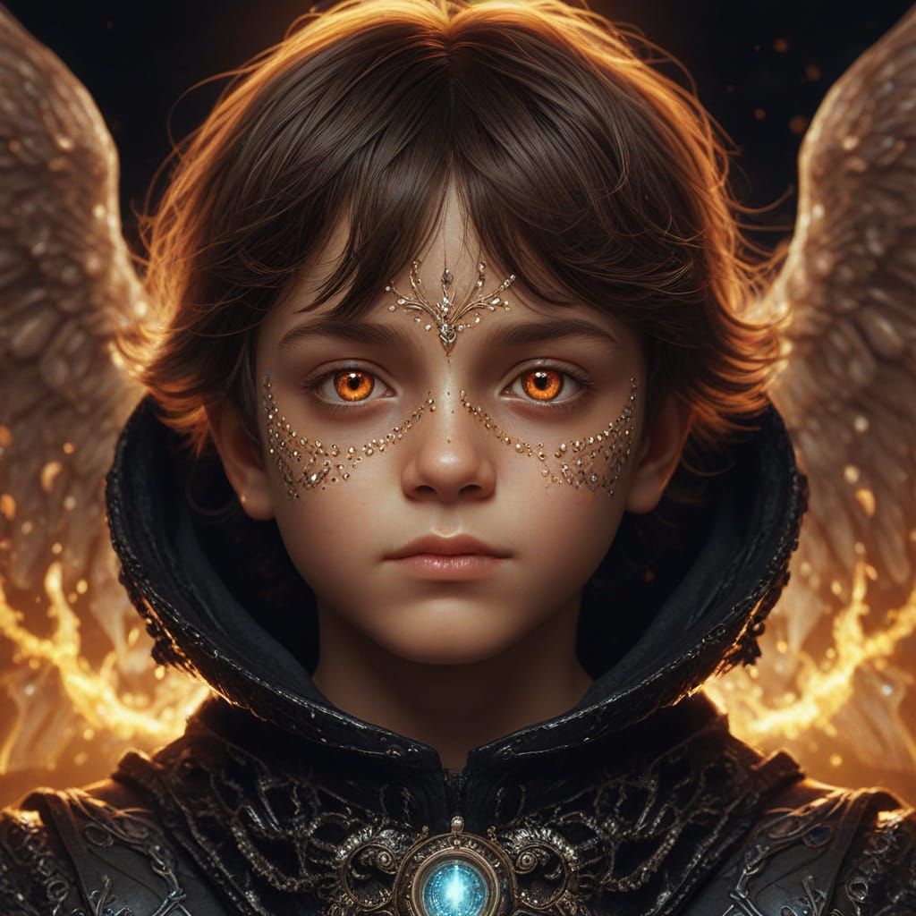 Surreal Dark Angel Transformation in Digital Painting