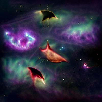 Manta Ray Nebula in Space