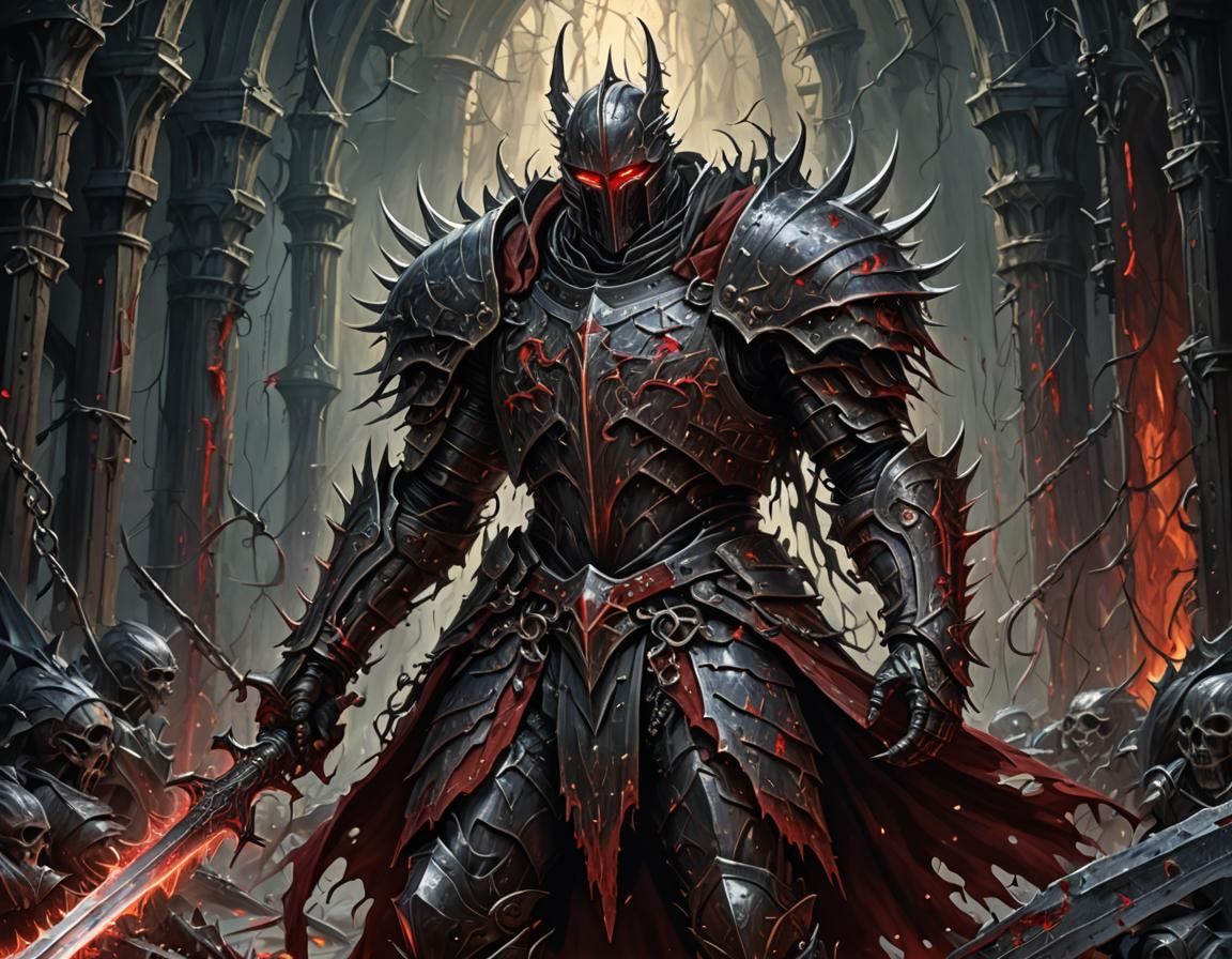 Chaos Knight Drags Sword in Expressionist Style