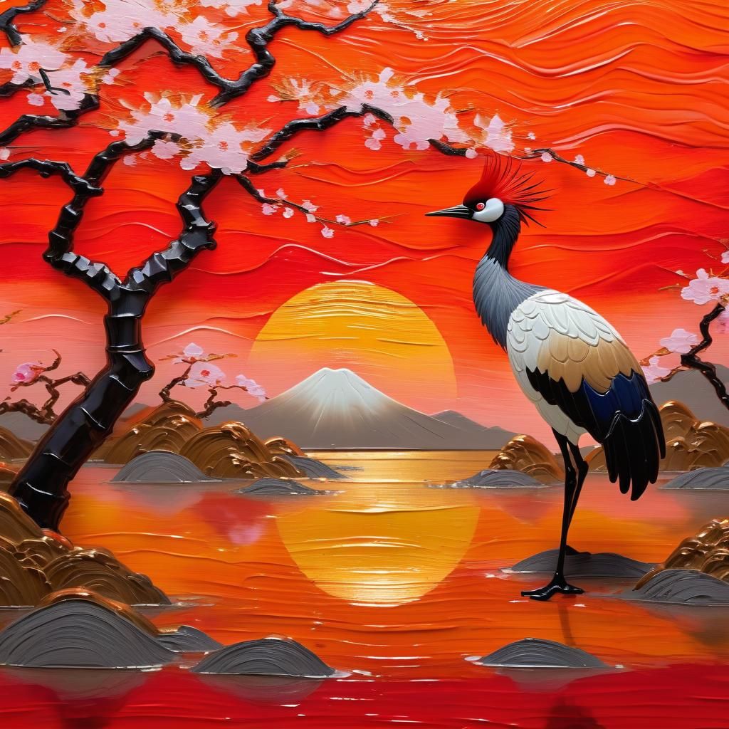 Red-crowned crane