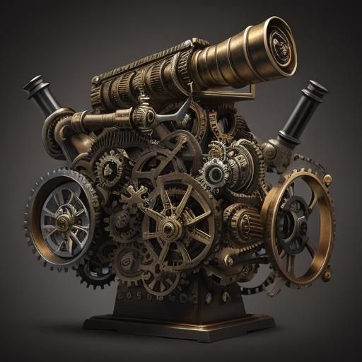 Steampunk Revolver Engine