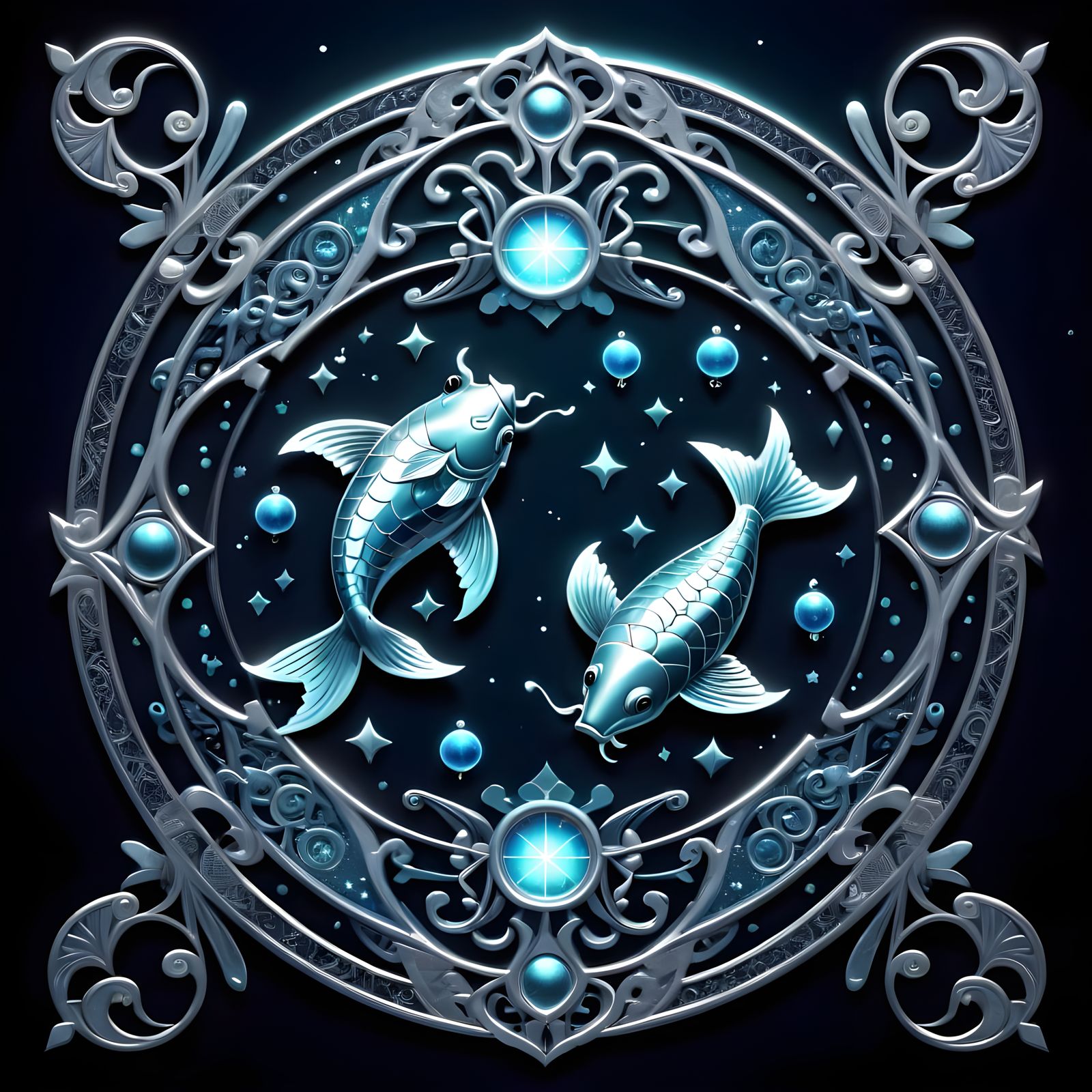 Cosmic Pisces Seal Shines with Ethereal Detail