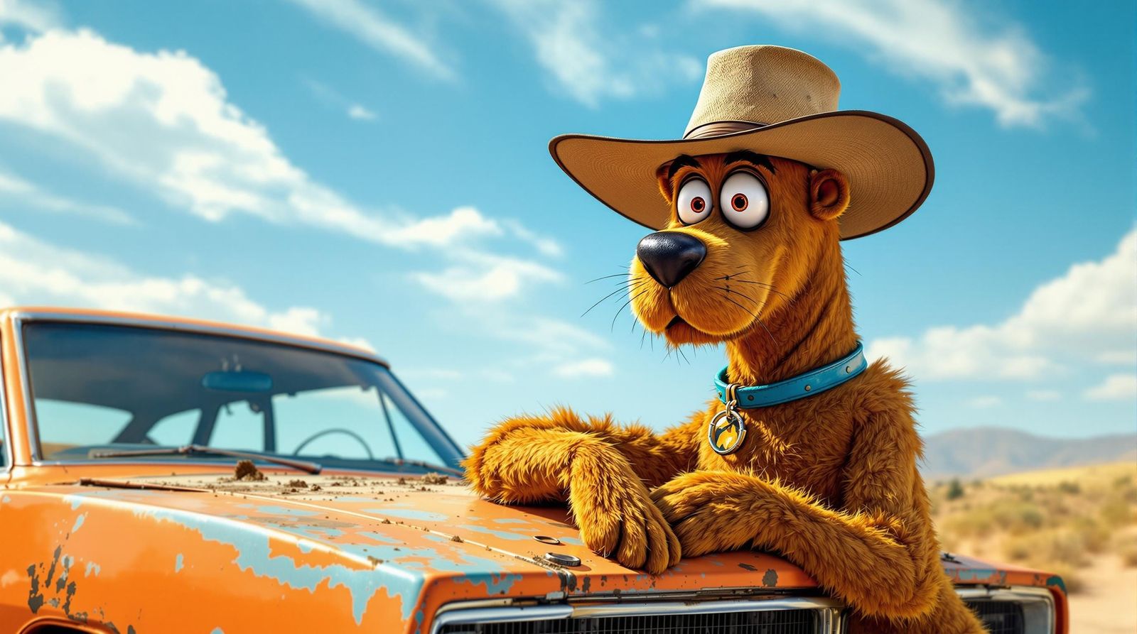 Scooby Doo in Retro-Futuristic Hazzard Cowboy Gear