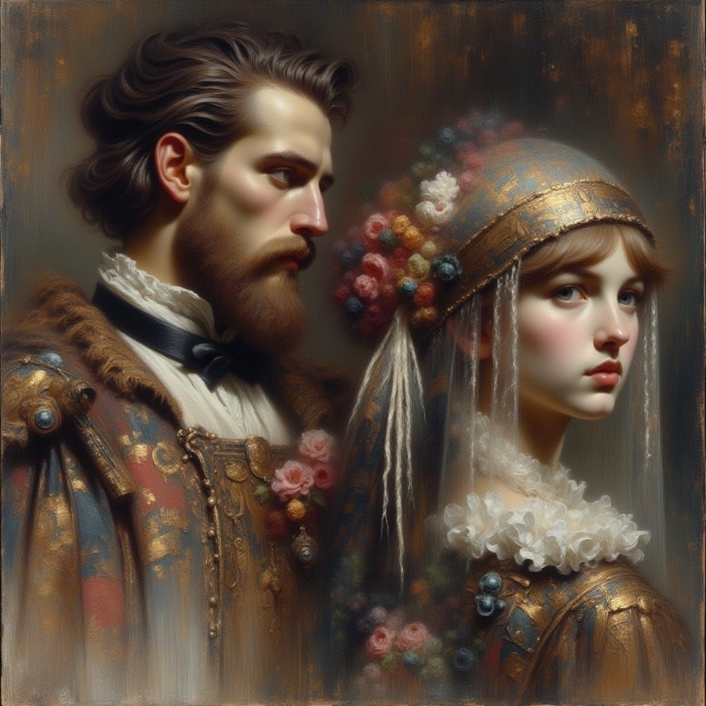 Golden Leaf Dust: Woman and Man