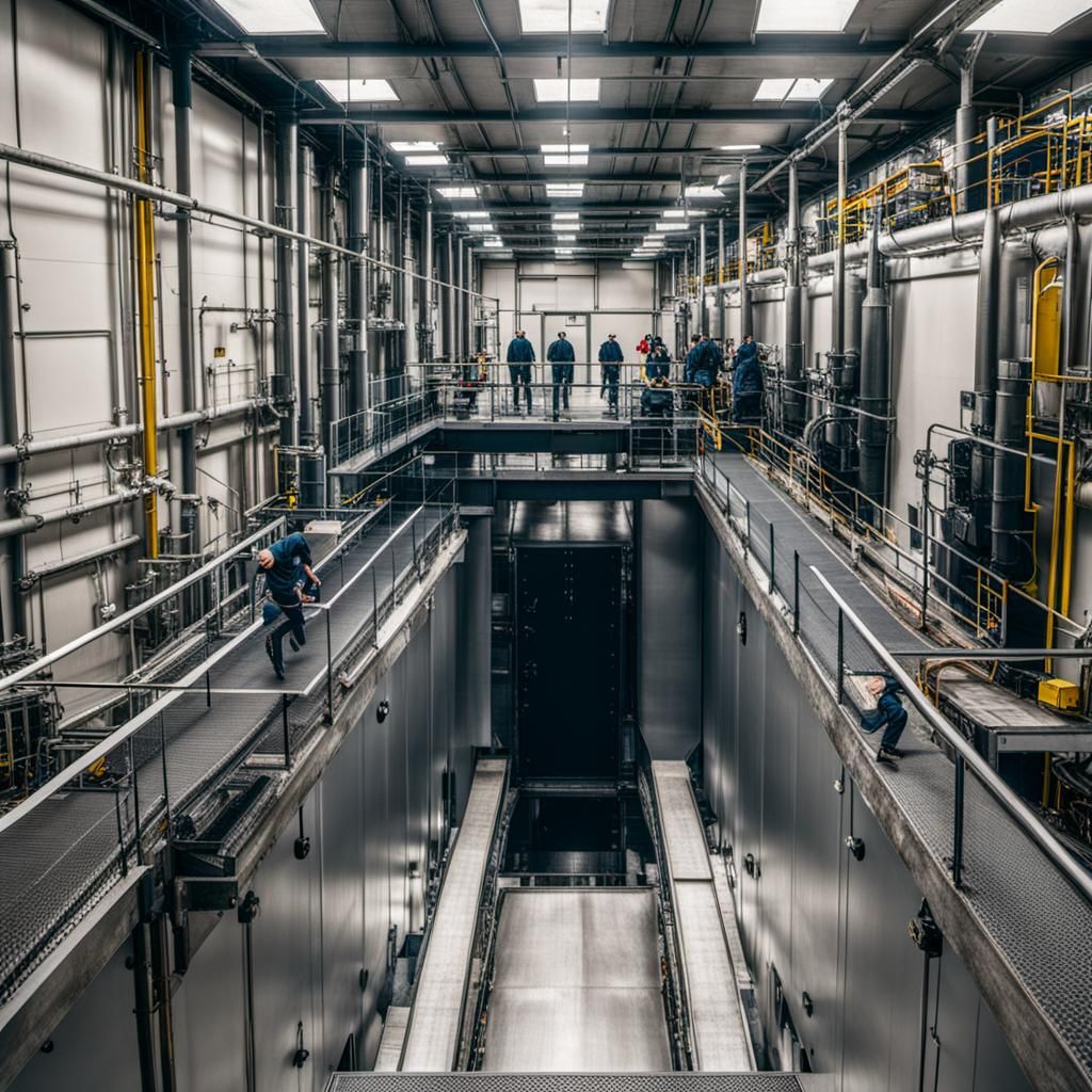 Catwalk Through Industrial Boiler Room