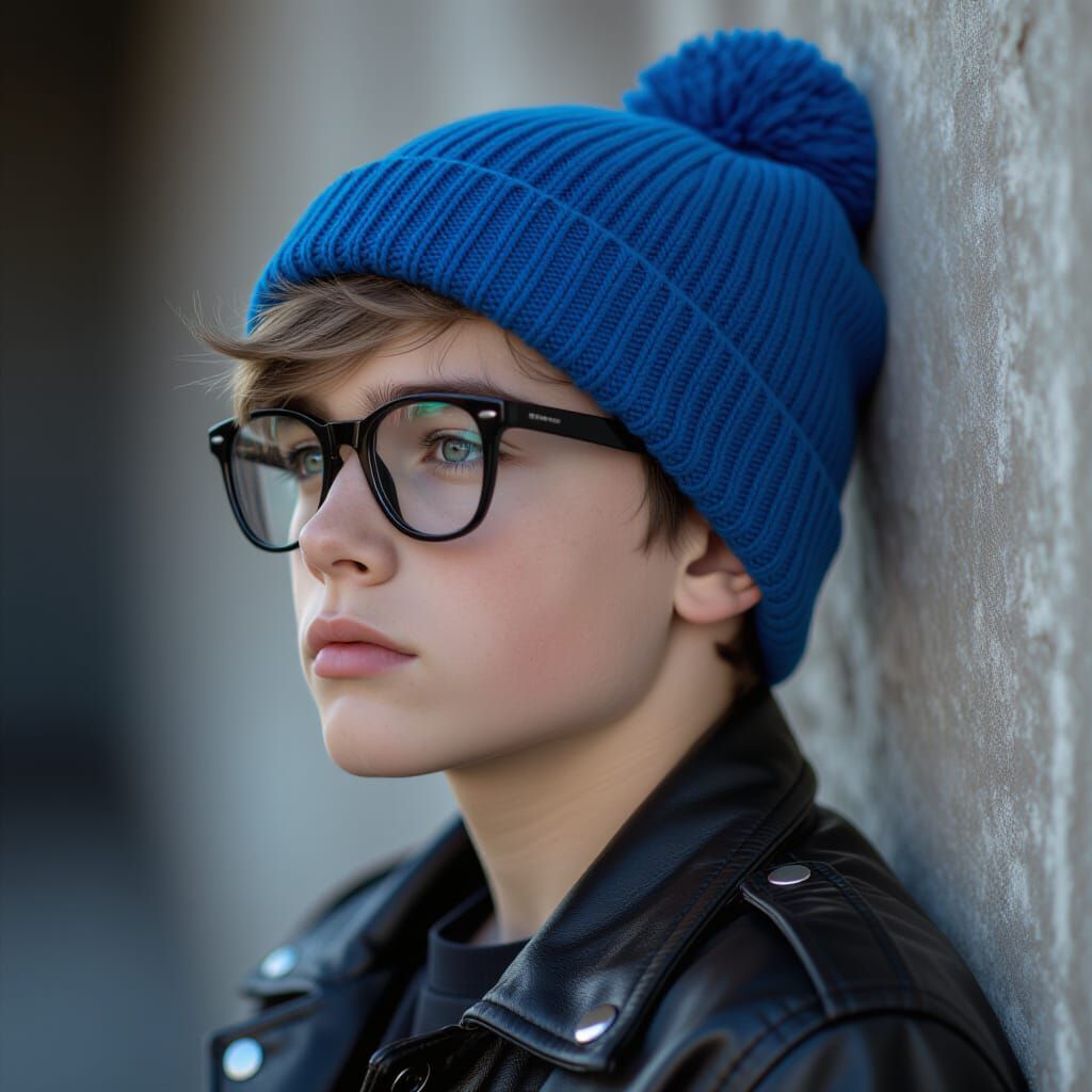 Stylish Boy Portrait with Dramatic Lighting