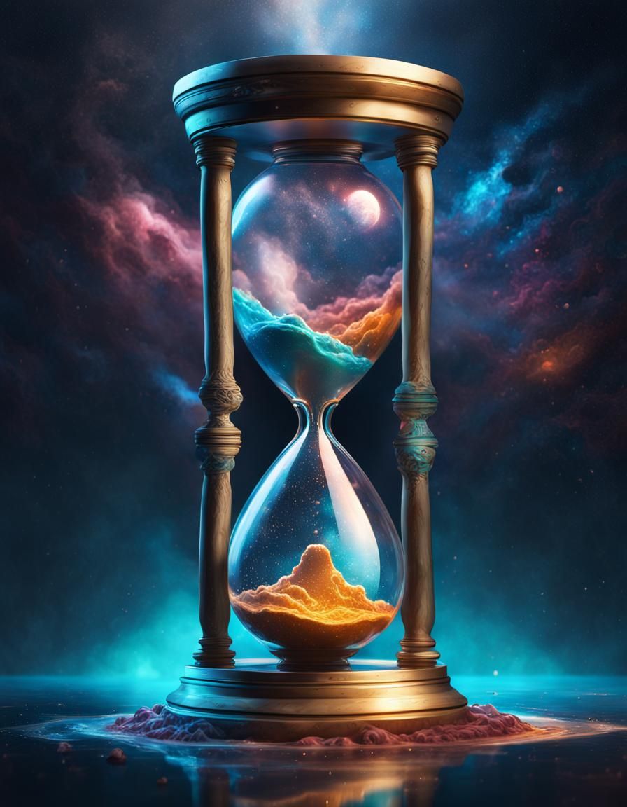 Cosmic Hourglass in Space: Splash Art Concept