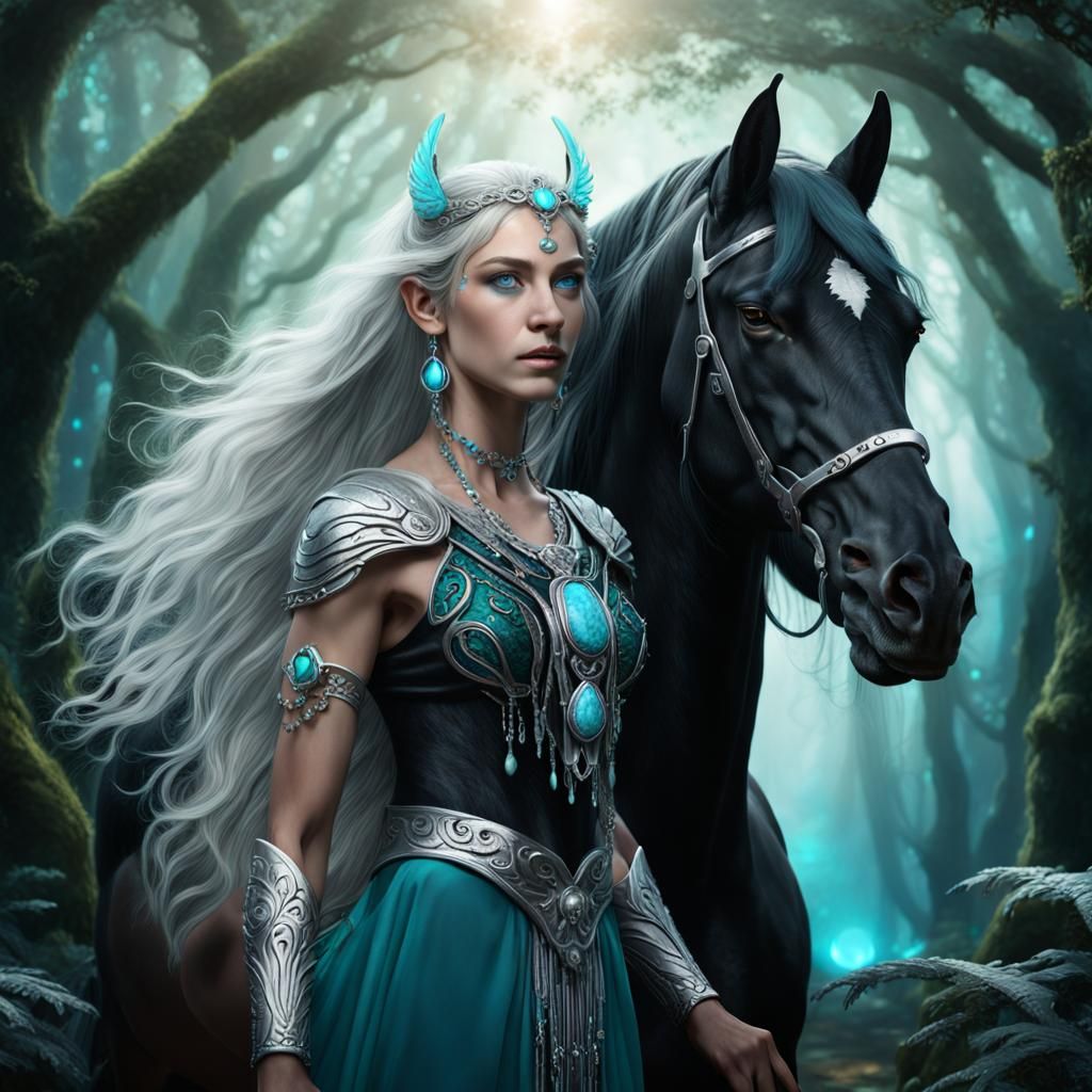 Centaur Goddess Portrait in Fantasy Realism