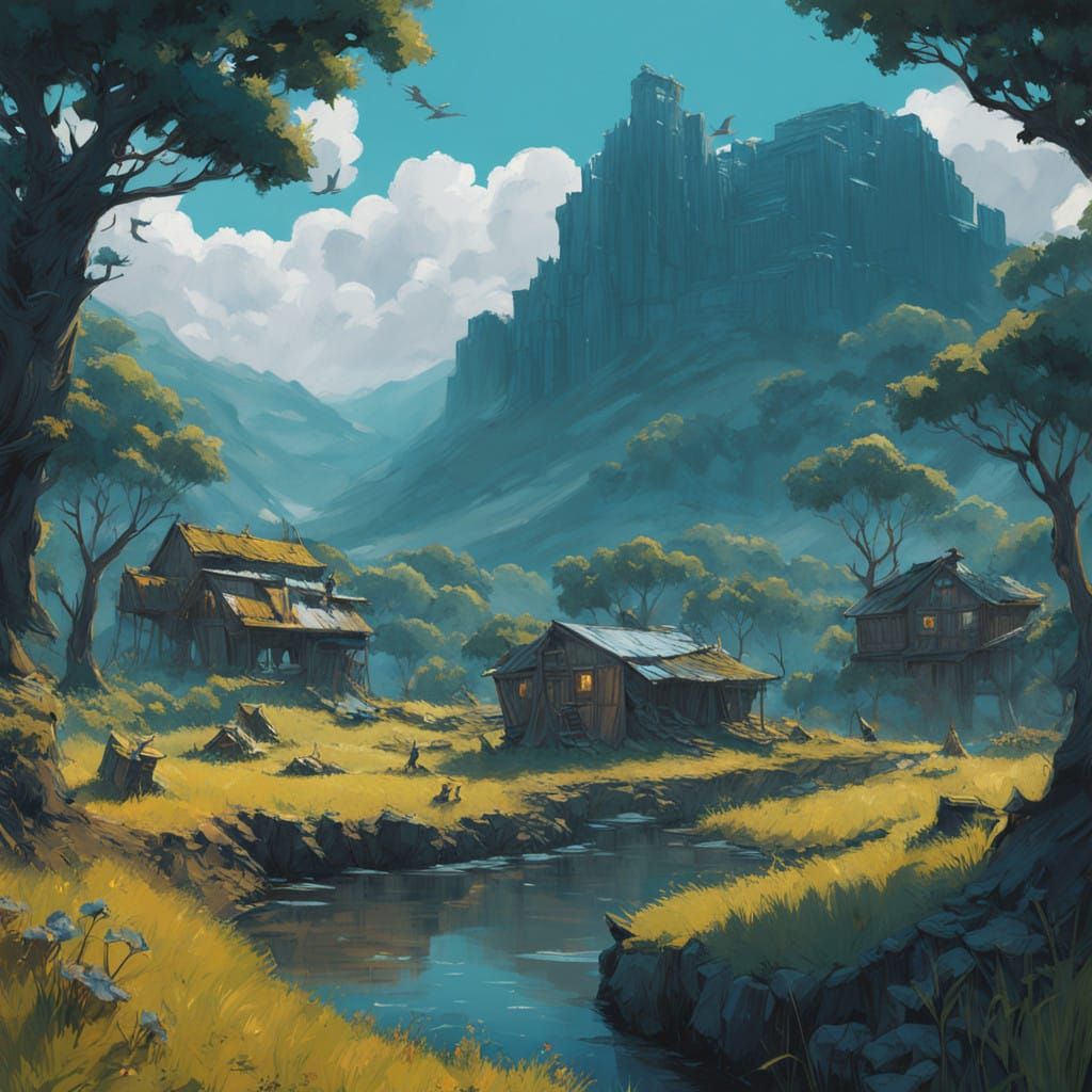 Vibrant Blue Macaws in Breathtaking Mountain Landscape