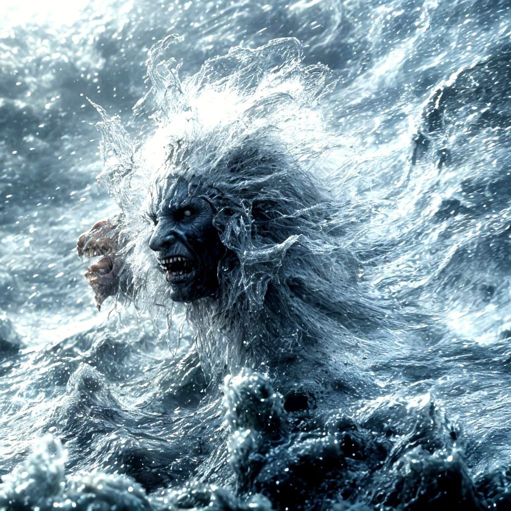 Ultra Realistic Sea Demon in Epic Sci Fi Style