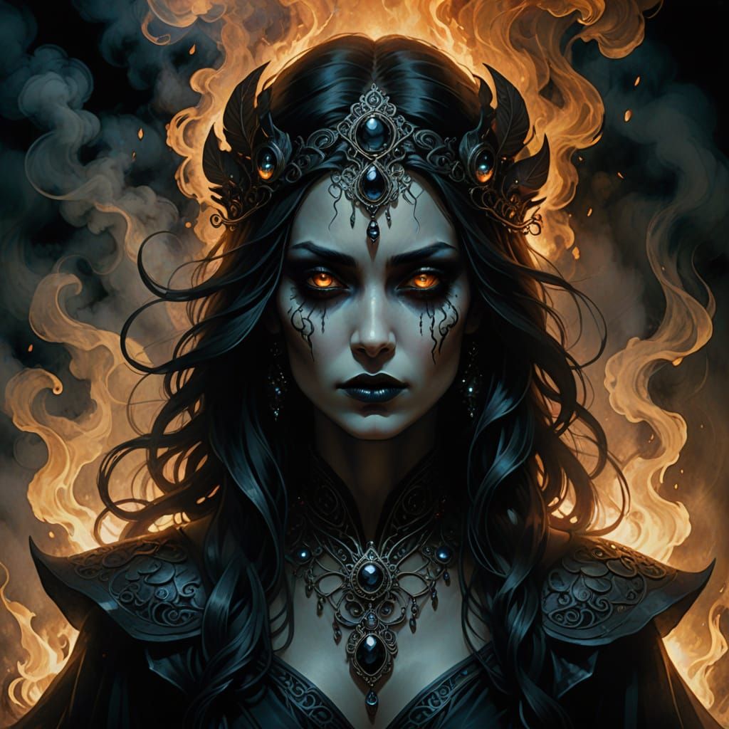 Obsidian Goddess Rebecca Emerges in Dark Fantasy Art