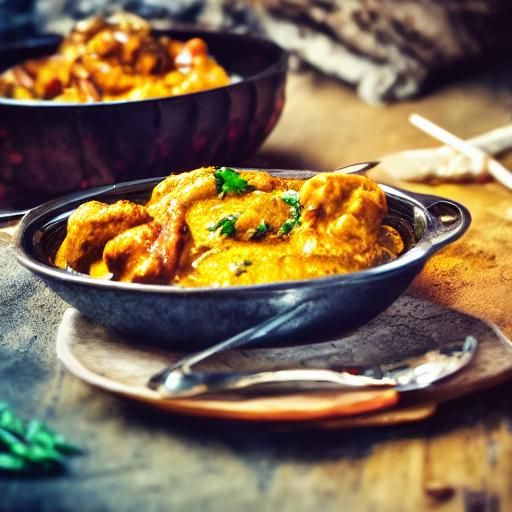 Hyperrealistic Chicken Curry in Cinematic Style