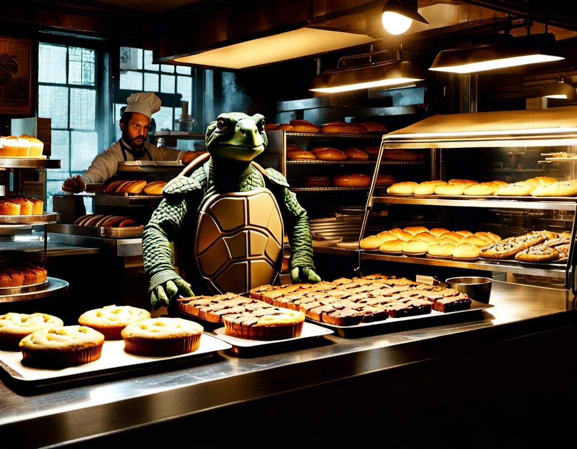 Turtle Baker in Detailed Digital Art Style