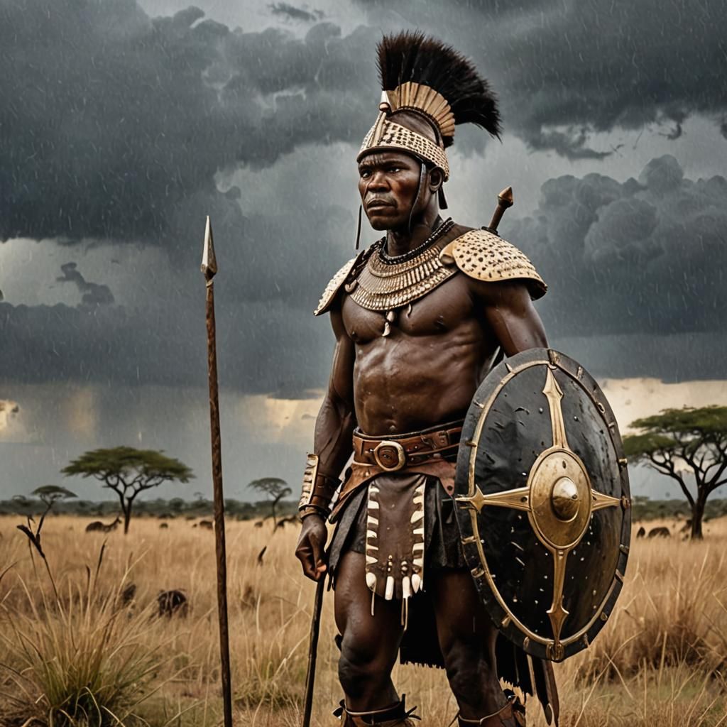 Zulu Warrior Stands Proud on the Savannah