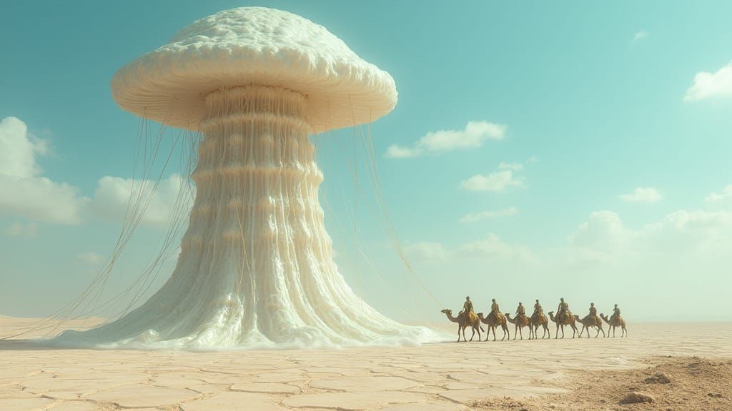 Surreal Futuristic Metropolis with Levitating Skyscraper and...