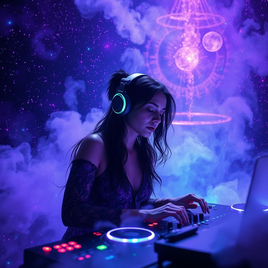 Cosmic DJ Immersed in Astral Holographic Reality