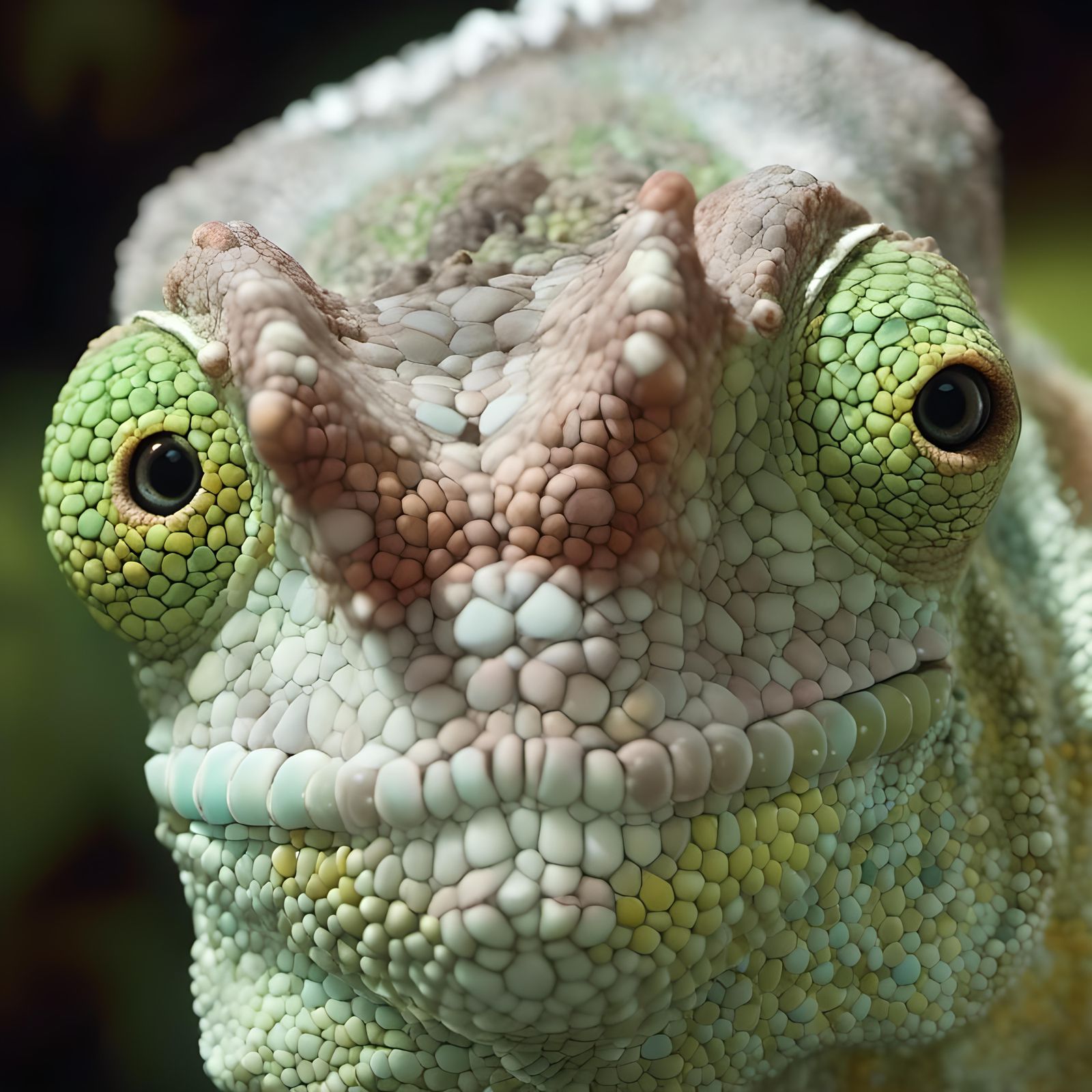 Panther chameleons have very long tongues that are rapidly e...