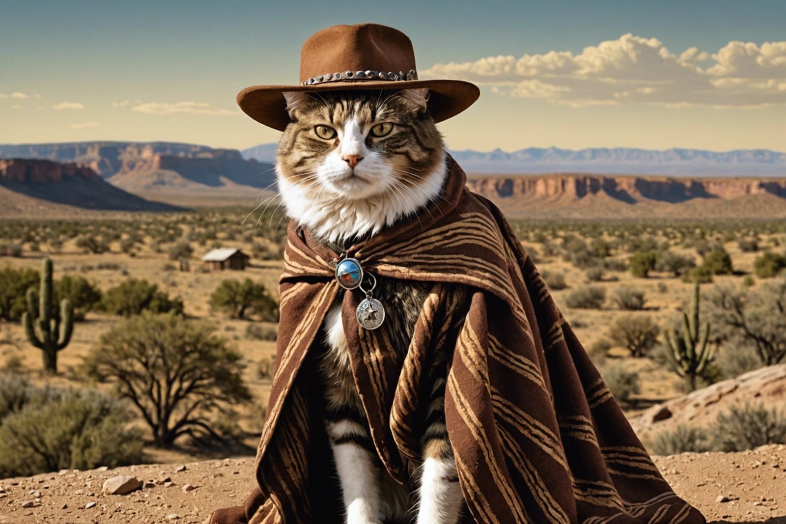 Cat as Clint Eastwood in The Good, The Bad, and The Ugly