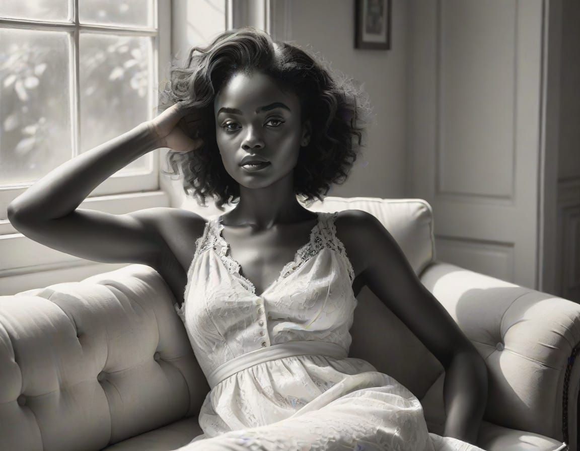 Classical Beauty Relaxing in Soft Light