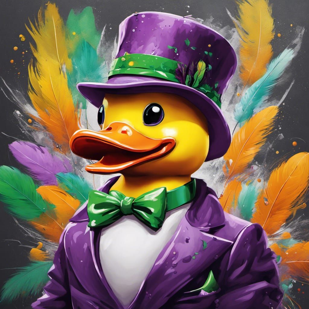 Duck in Purple Suit, Graffiti Splash Art