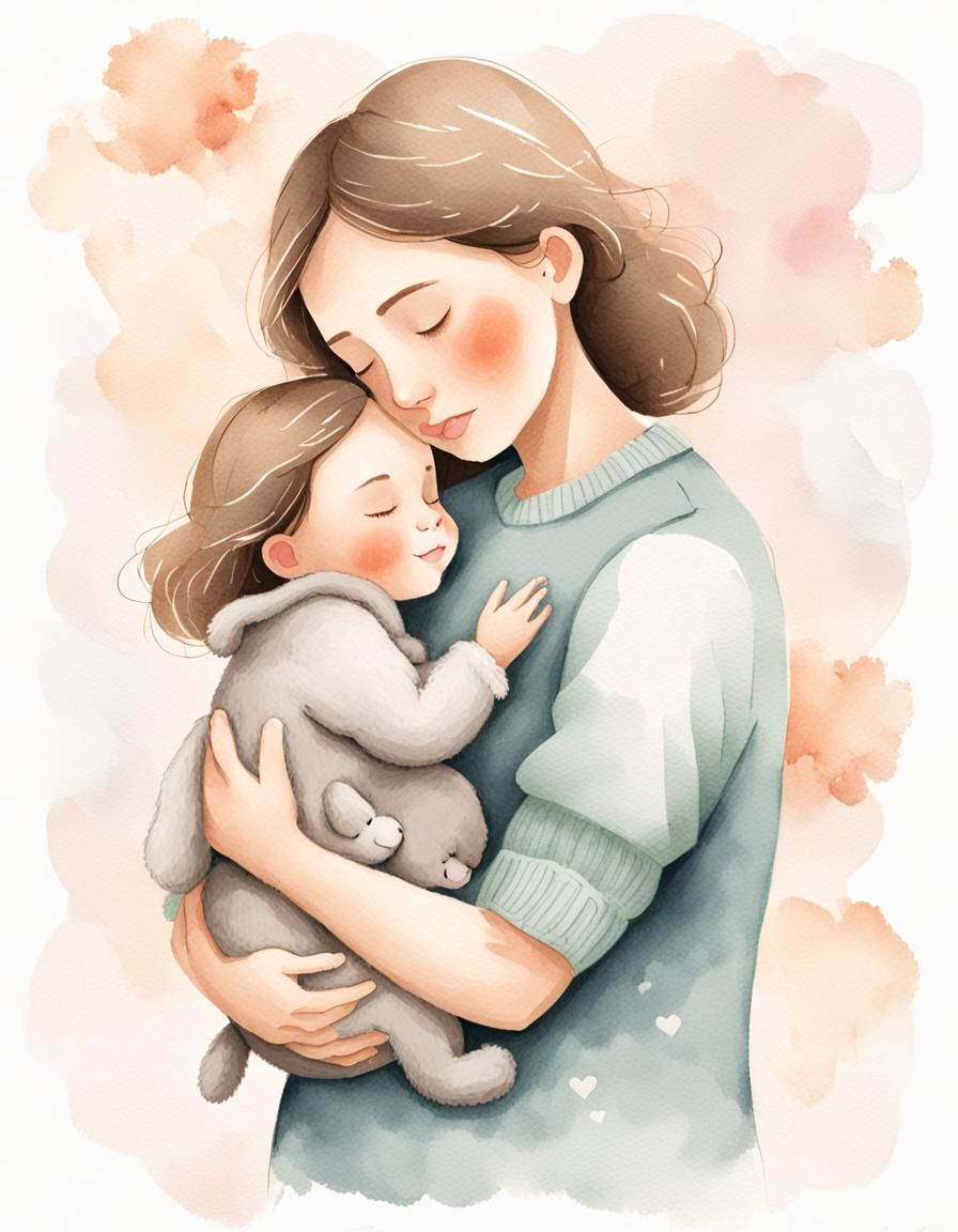 Tender Mother and Child Embrace