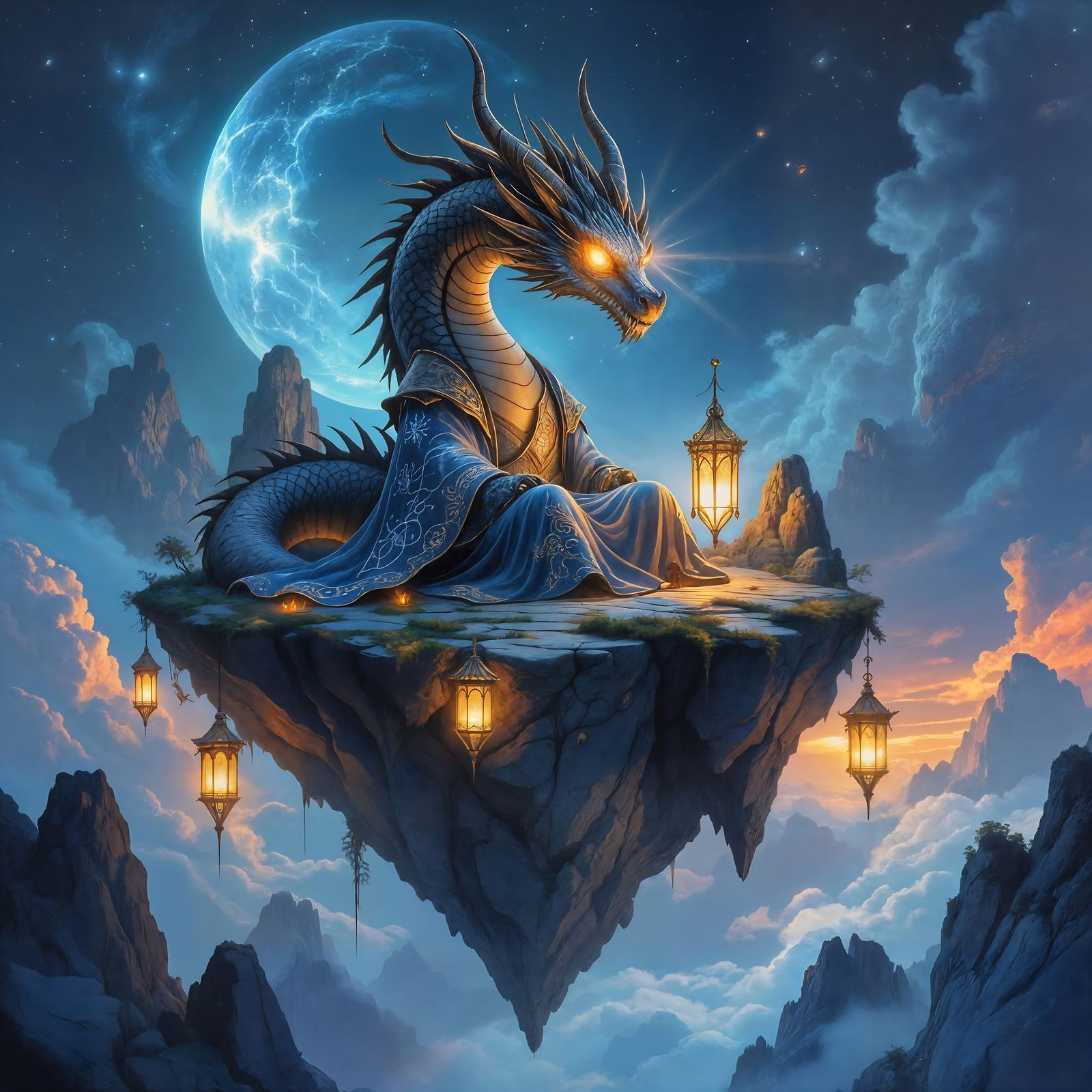 Obsidian Dragon Guardian of Floating Island