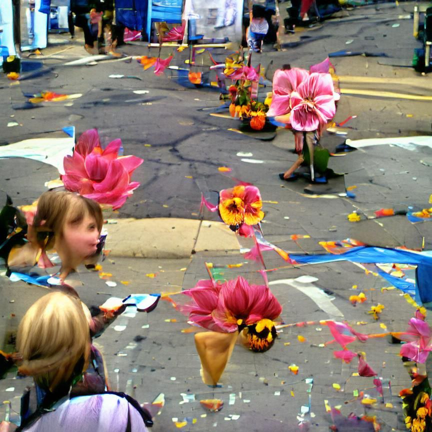 Festive Flower Street in Full Bloom