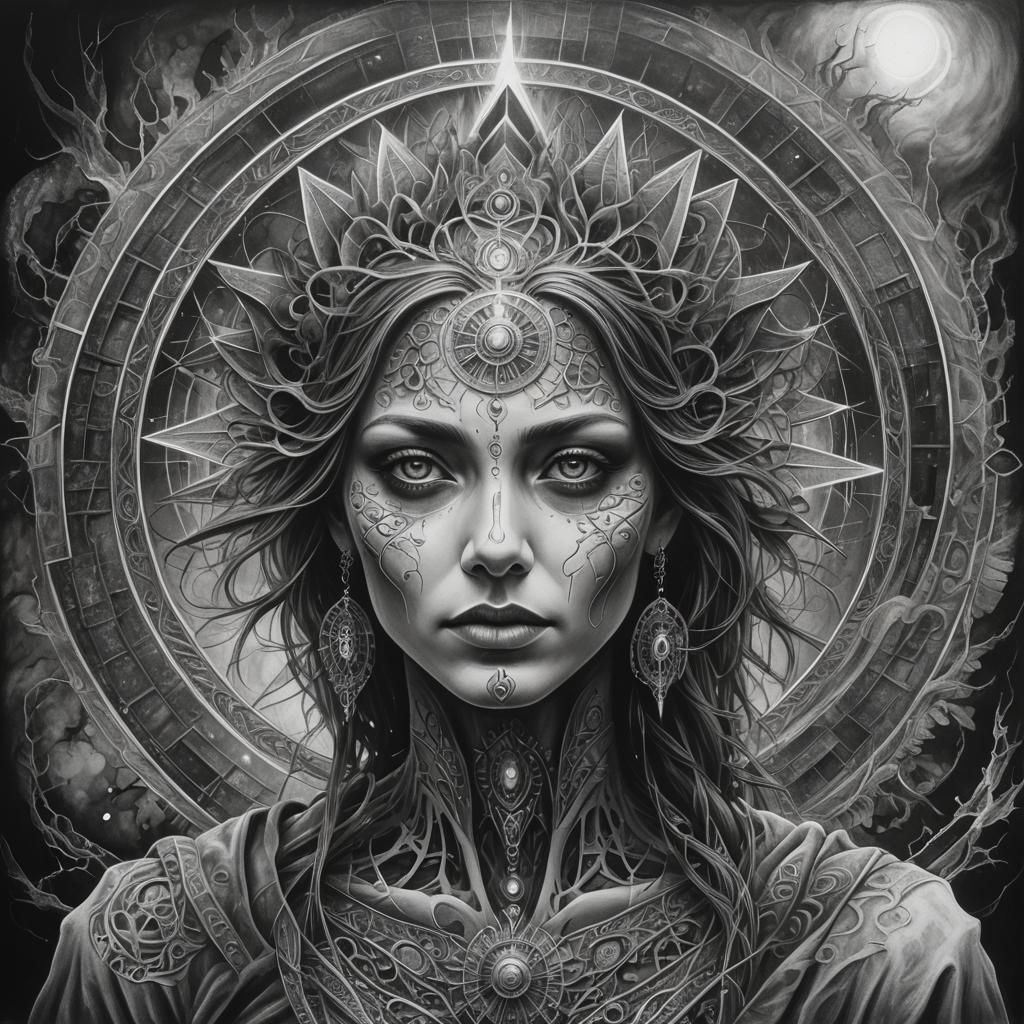 Monochrome Energy Master Charcoal Drawing