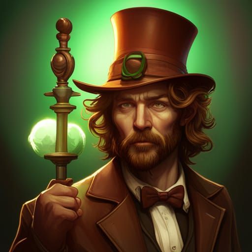 Lucky Leprechaun Portrait in Art Nouveau Style