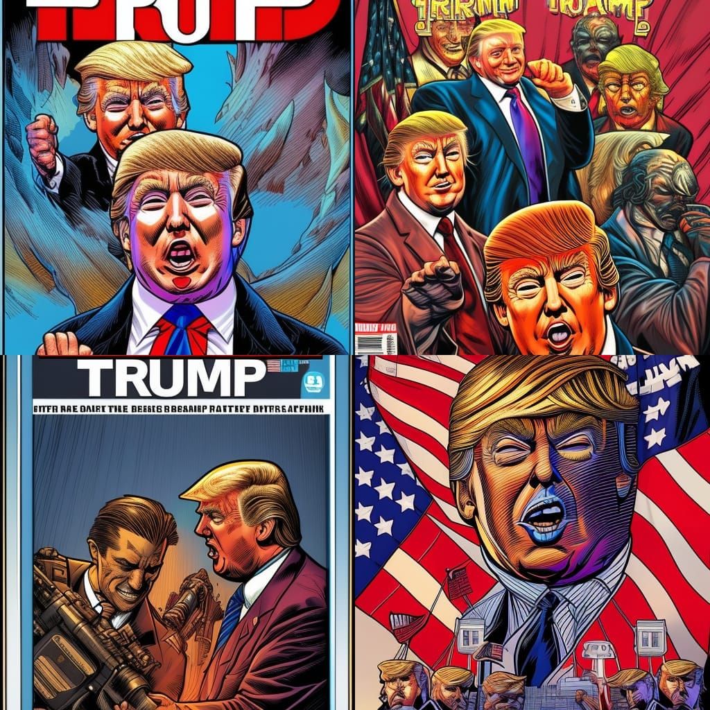 Donald Trump in Comic Book Art Style