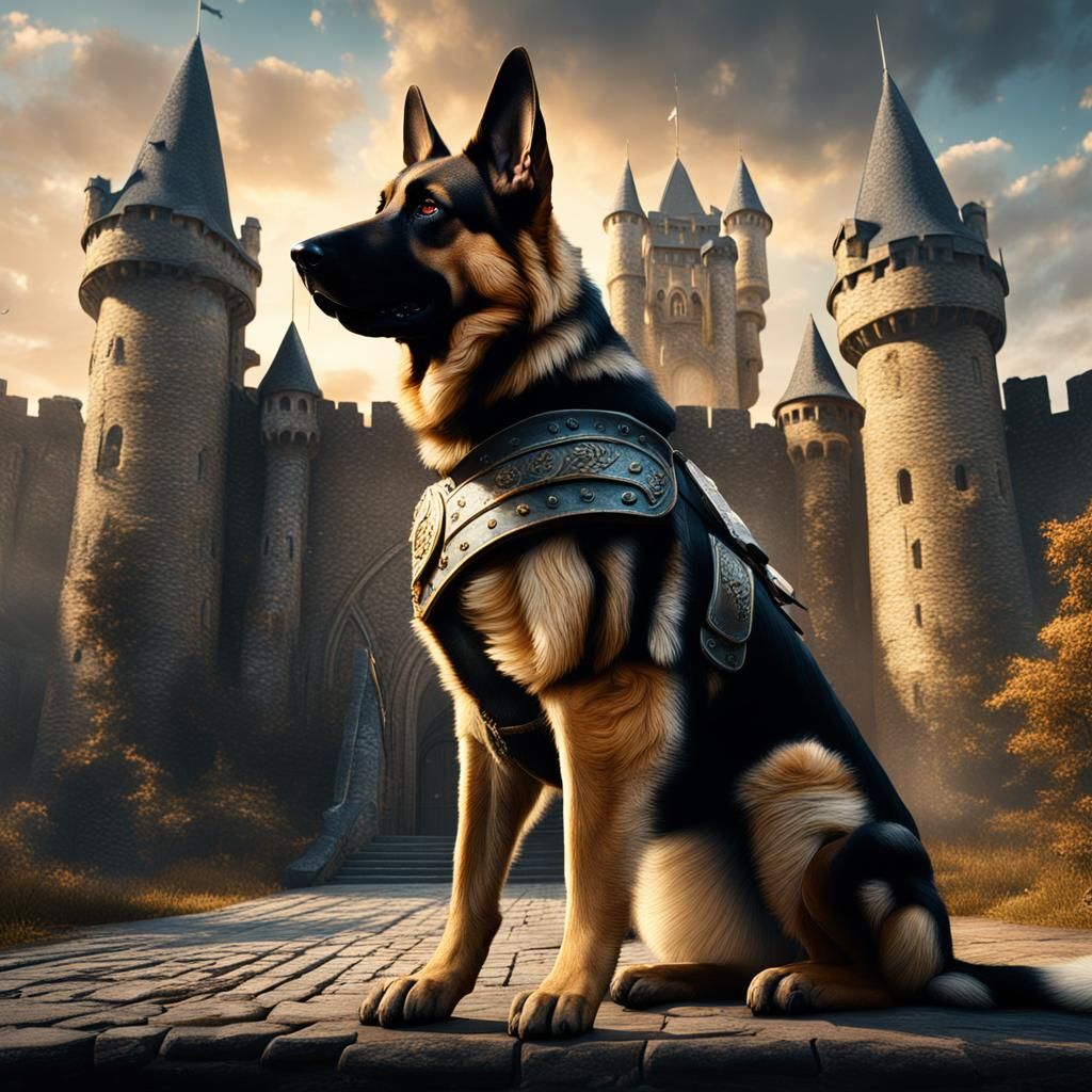 German Shepherd Dog Guard of a Castle